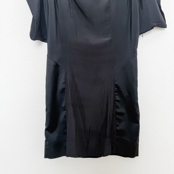 All Saints Spitalfields Japanese Cloth Lightweight Werbovy Mini Dress Black Sz 8 - Picture 4 of 9